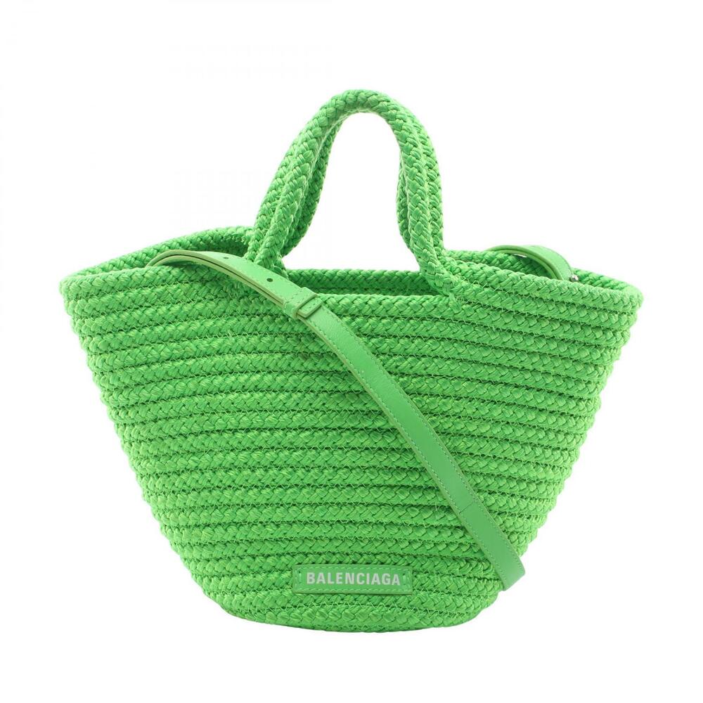 Balenciaga Ibiza Basket Neon Handbag Leather Green